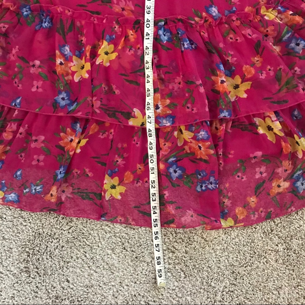 EUC Old Navy Pink Floral Ruffled Maxi Dress, Sz M - Picture 8 of 15